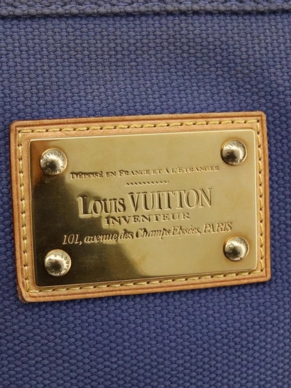 LOUIS VUITTON Antigua Cabas MM Tote Bag Blue M40087 LV Auth ka3019 - Picture 10 of 16